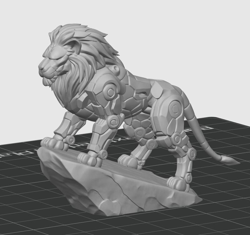 futuristic cyber lion