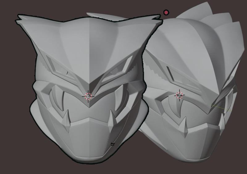 Tokumei Sentai Go-Buster Dark Buster fully wearable cosplay helmet 3D printable STL file
