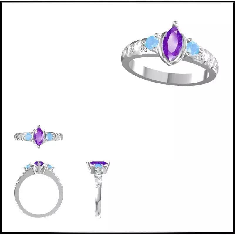 JCD Format Minimalist color stone rings wax files jewelry