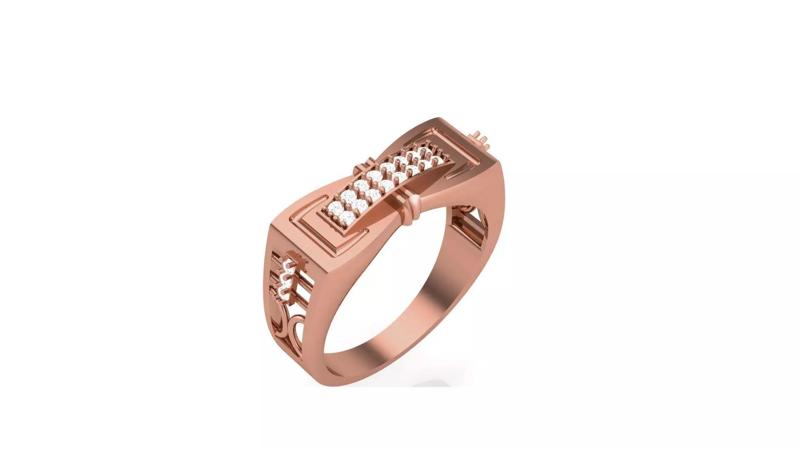 Mens Groom Gents Diamond Ring 3dm stl obj mtl 3mf glb