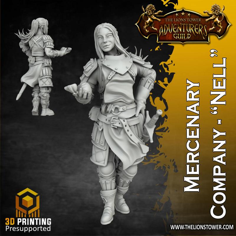 Mercenary Company - Nell (32mm scale, Pre-supported miniature)