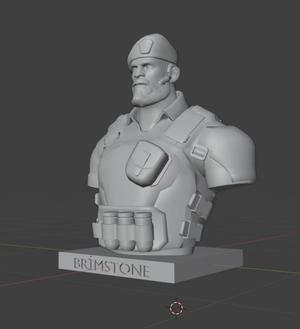 Brimstone Bust – Valorant 3D Printable Statue
