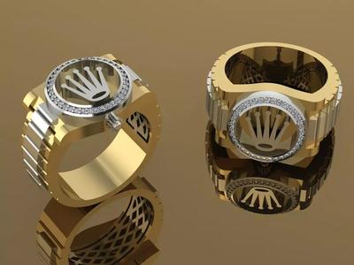 Mens Rolex Ring Gold