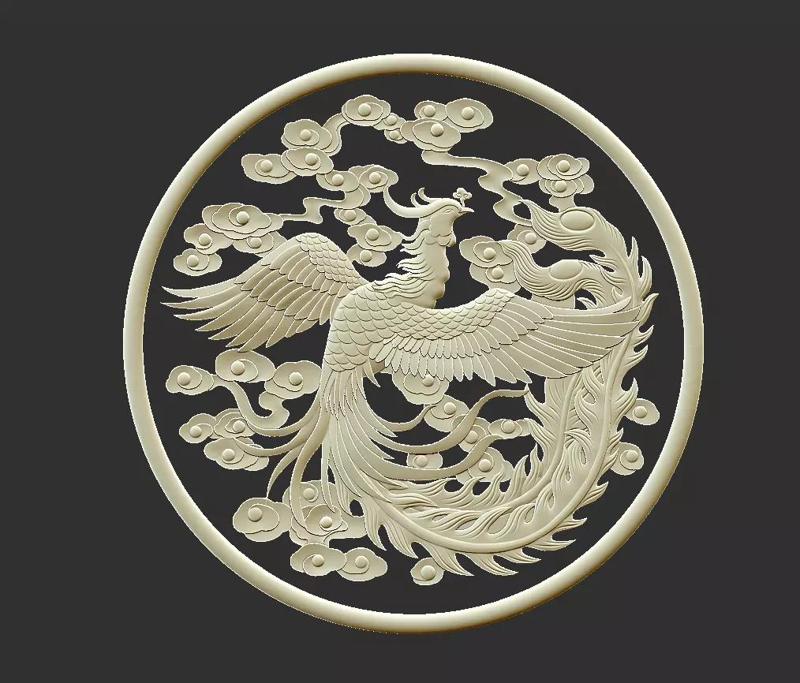phoenix chinese carving of