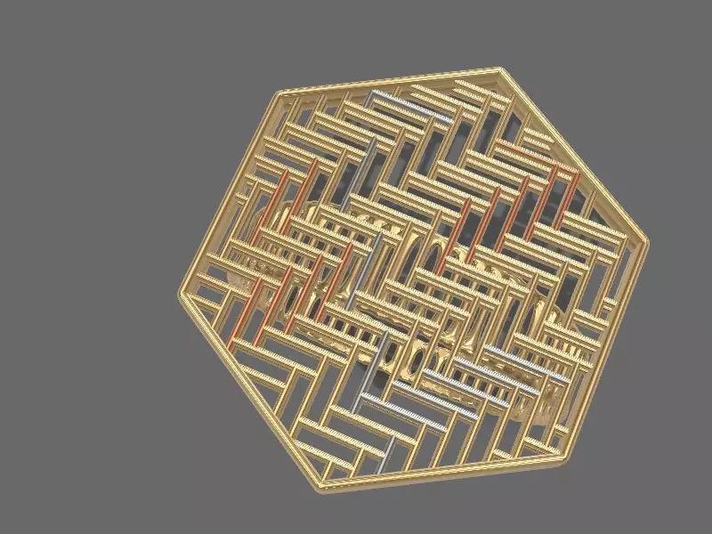 geometric Hexagon jali ring stl verified