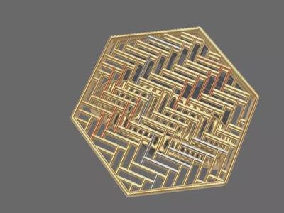 geometric Hexagon jali ring stl verified