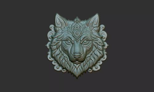 Wolf Pendant Bas Relief 02
