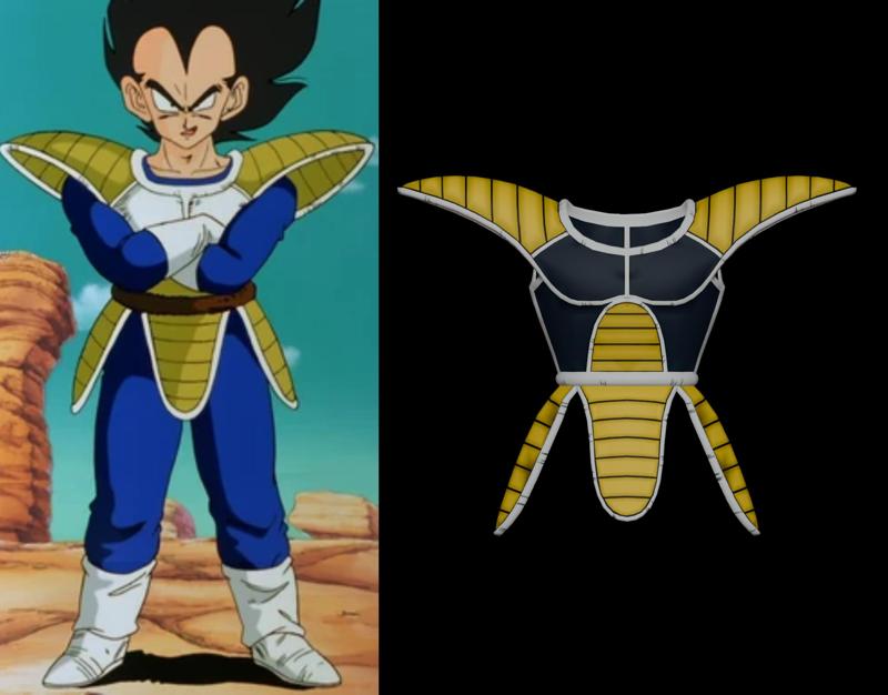 Dragon Ball - Full Battle Saiyan Cosplay Wearable Armor - EVA Foam Template - PDO + PDF Pepakura Pattern