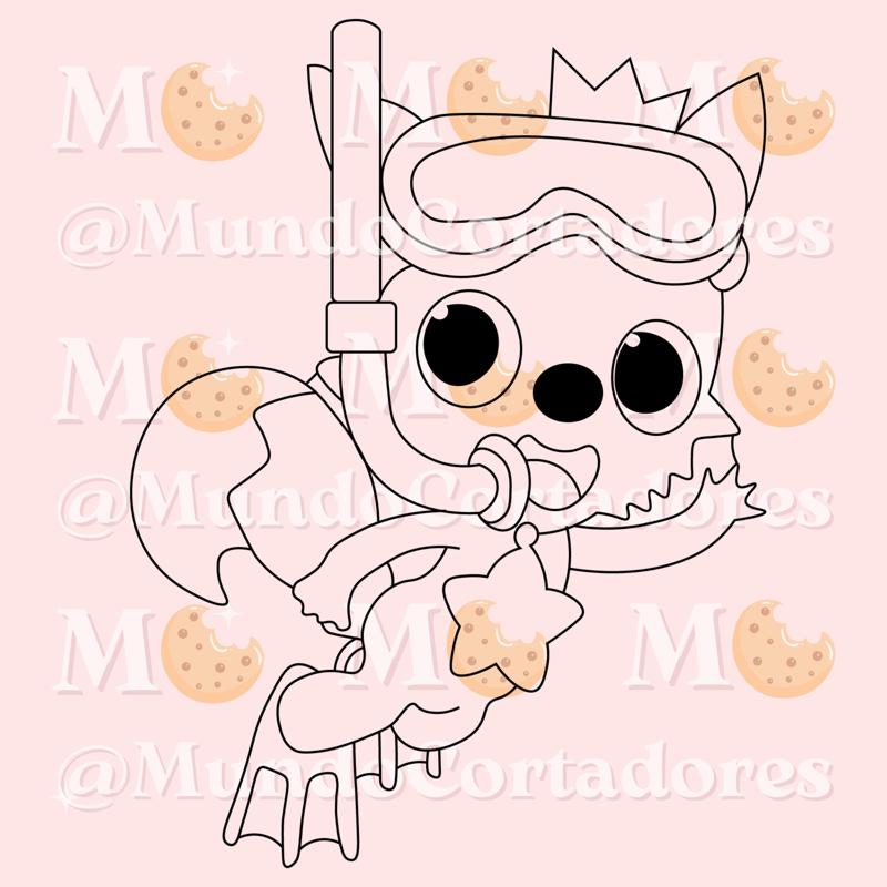 BABYSHARK CUTTER AND STAMP - BABYSHARK FRIEND CUTTER COOKIES