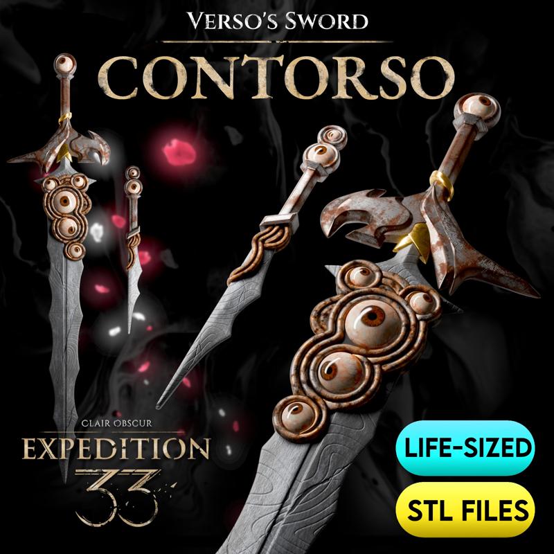 Verso's Sword Contorso STL Files | Life Sized | High Detail