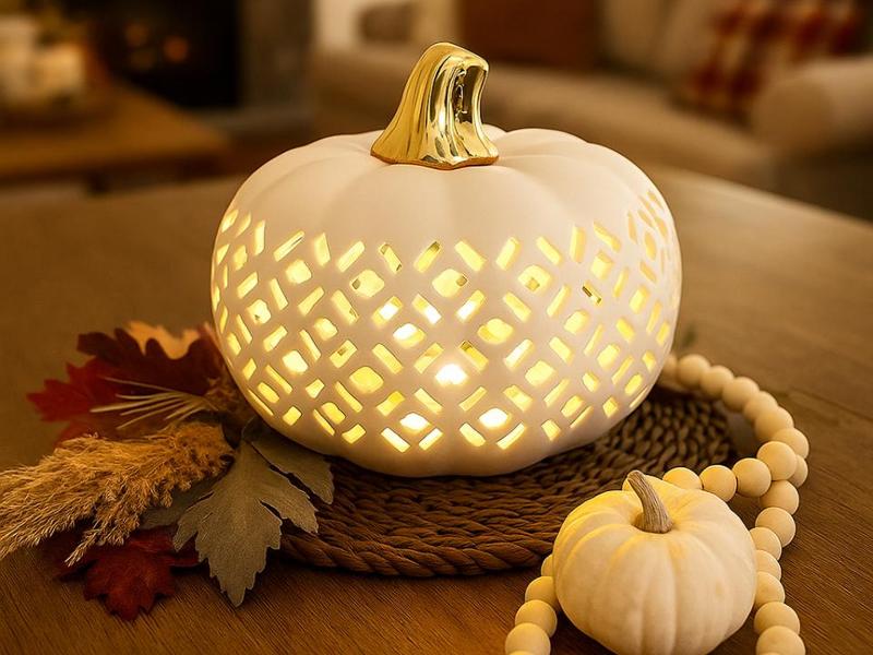 Decorative Pumpkin Figure for LED Tealight Autumn