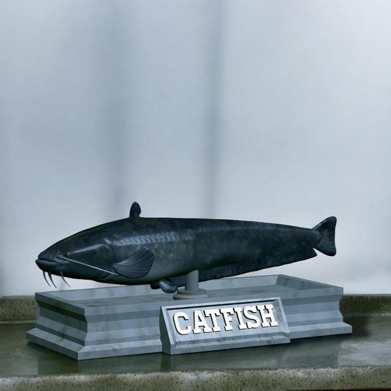 fish wels catfish / Silurus glanis statue detailed texture for 3d printing