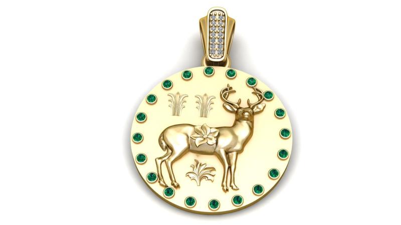 DEER ANIMAL COIN PENDANT 3D PRINTABLE MODEL