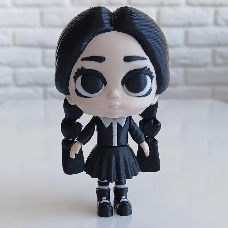 Wednesday Addams / ARTICULATED DOLL / TOY / FLEXY /CUTE / TAMETHEM
