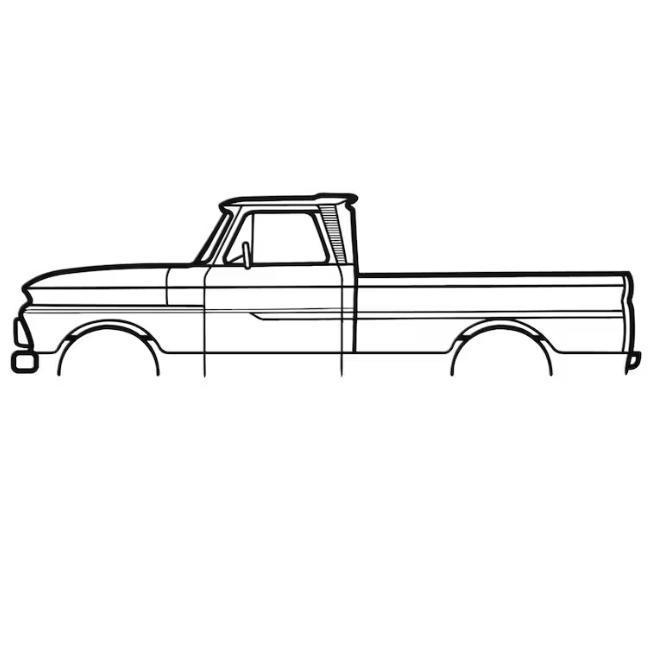 Chevrolet C10 Coupe 1966 Silhouette Wall Art