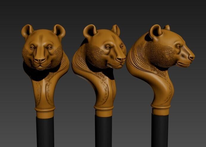 panda Head Gentleman Knob Walking Cane