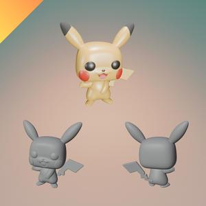 Pikachu Funko Style Figure – 3D Print Ready STL + GLB