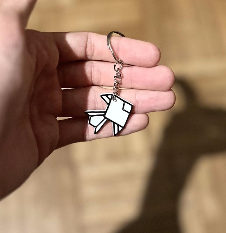 Paper fish keychain