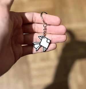 Paper fish keychain