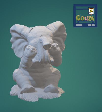 Elephant Baby 3d Model