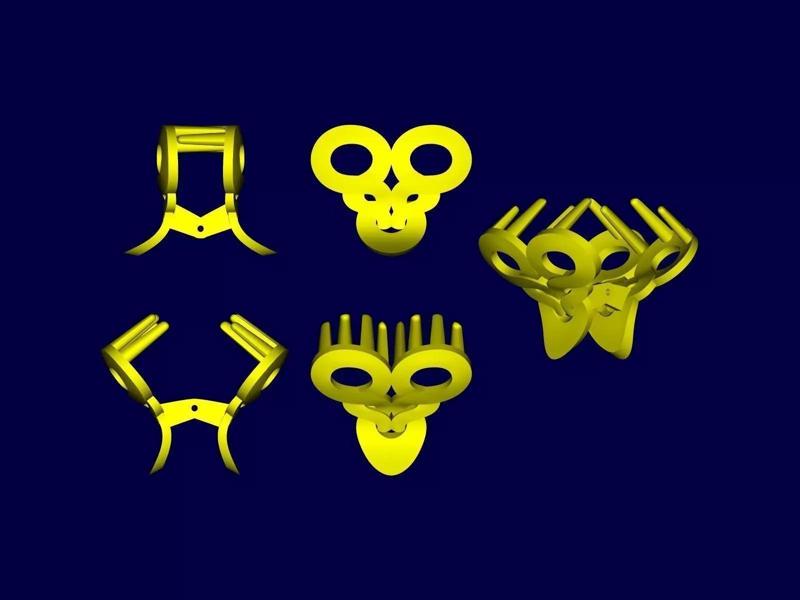 Clip set of gold earrings