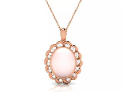 Women pearl pendant 3dm render detail