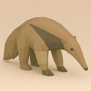 🦡 Low Poly Anteater 3D Model – STL for 3D Printing