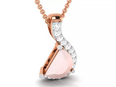 Women pearl pendant 3dm render detail