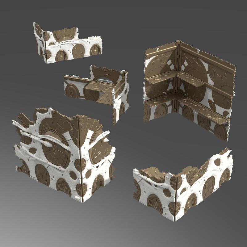 WTC Foldable Terrain - Space Elves Multilevel Ruins