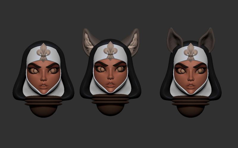 Space nuns anime heads