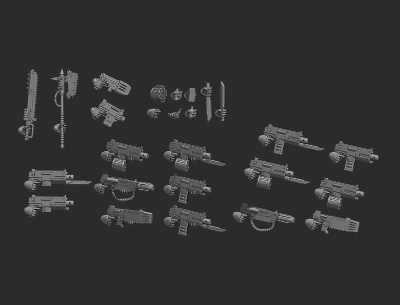 Rivet armour arms and weapons pack
