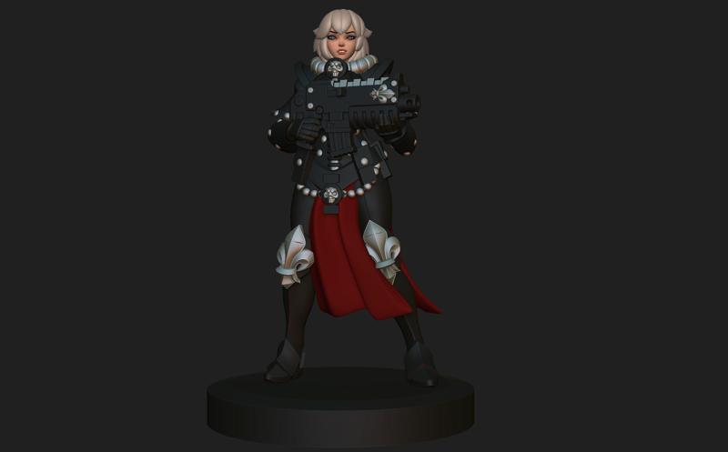 Space nuns anime heads 3D print model