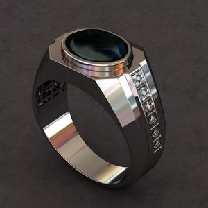 Diamond and Alexandrite ring 3D print model