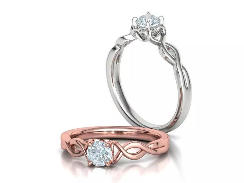 Diamond Solitaire Ring Half Carat Stone Heart Ring