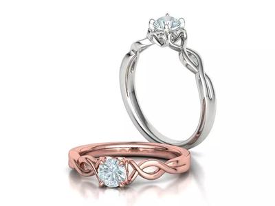 Diamond Solitaire Ring Half Carat Stone Heart Ring