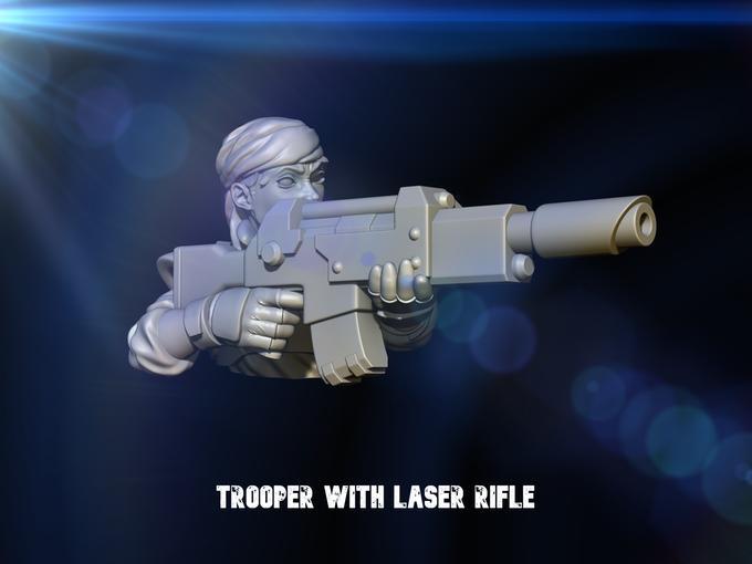 Alternative Guard Model with Laser Rifle - Female Guardswoman