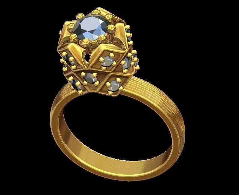 Diamond Cut Gallery Ring