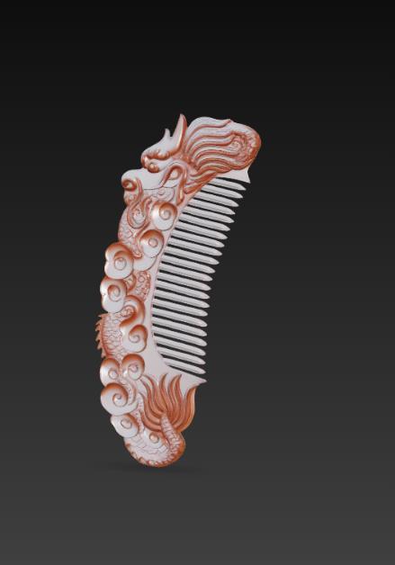 brush, burst comb, comb with a dragon face.