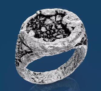Rock man ring silver gild jewelry printable 3d model