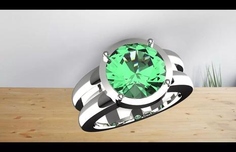 green garnet wedding ring