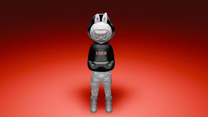 Urban Labubu Montin STL – Street Style Designer Toy 3D Model (Full & Split Files)