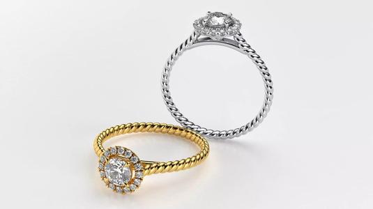 Rope ring with gems