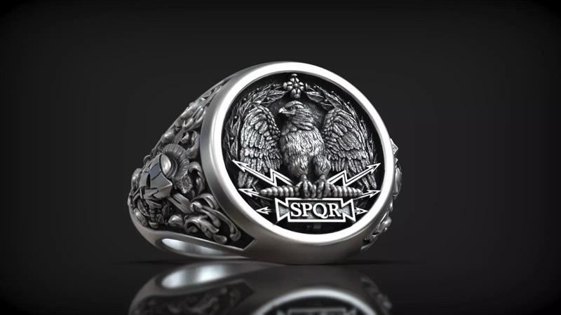 Roman Legion Eagle SPQR Senate Wreath Symbol Signet