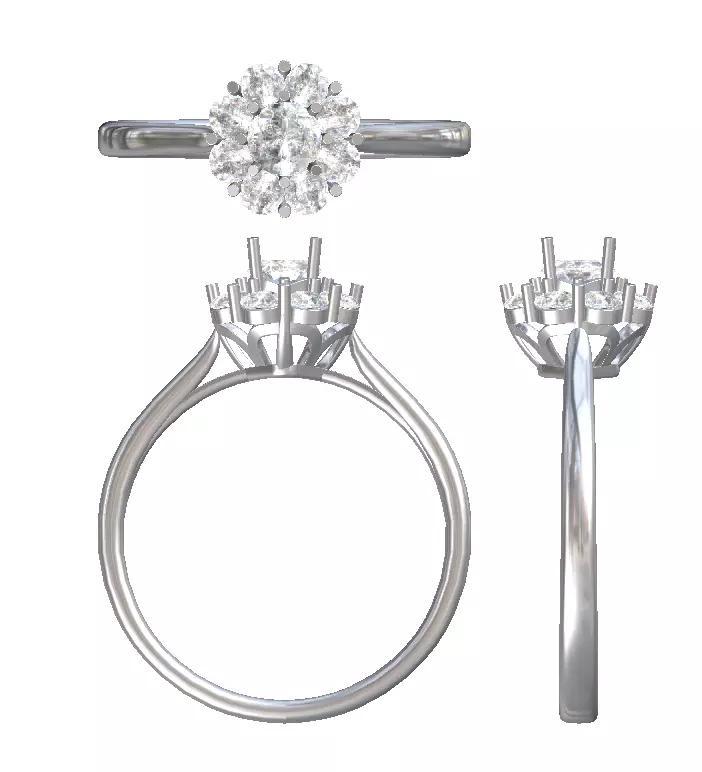 solitaire engagement ring halo diamond