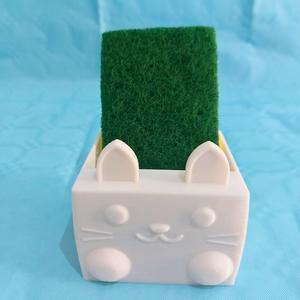 Cute Cat Sponge Holder – 3D Printable STL File – Adorable Kitty Design for Kitchen Organization