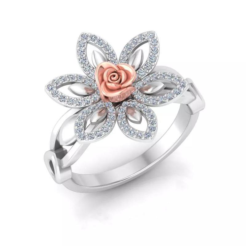 Solitaire Engagement Rose Ring Propose Rose Rings