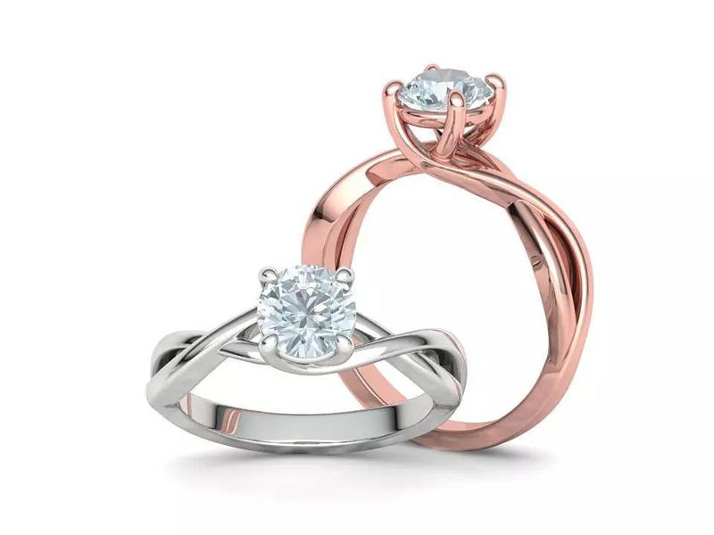 Solitaire Engagement Ring  1Ct Stone 3dmodel