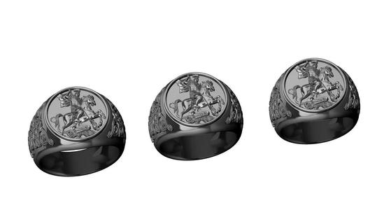 Anel Sao Jorge fundo liso