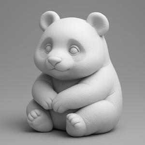 Panda 3D Model STL File for 3D Printing – Cute Animal Sculpture