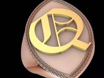 q alphabet ring stl verified
